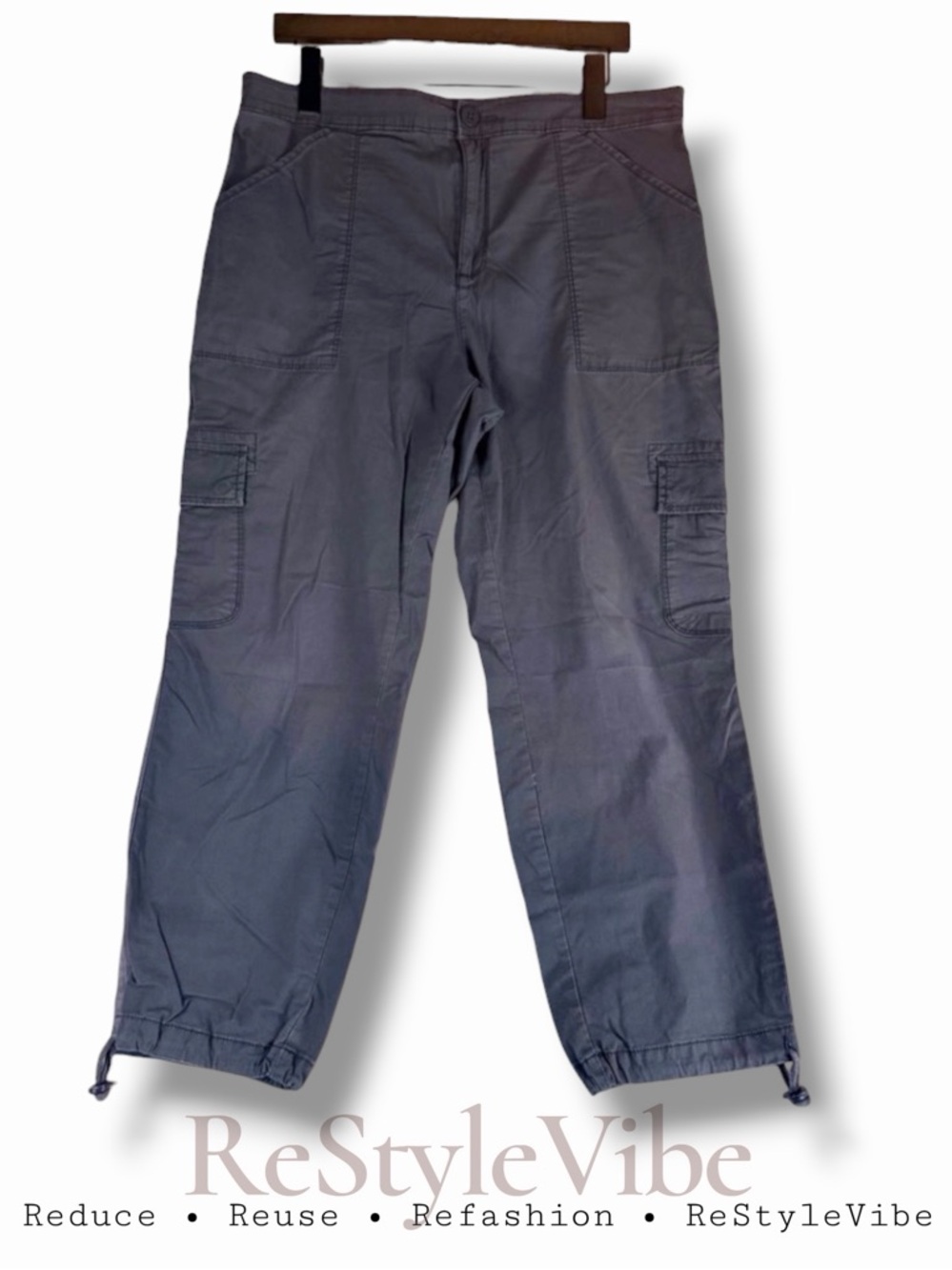SOCIAL STANDARD Women’s Size XL Pants Ankle Cargo Style Joggers Cotton Stretch